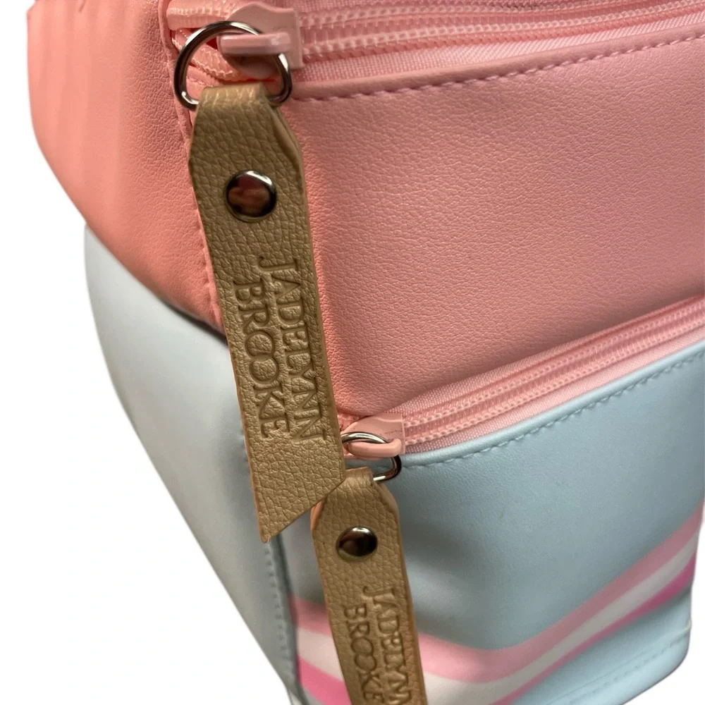 Jadelynn Brooke Pink and White Striped Kids Cosmetic Bag